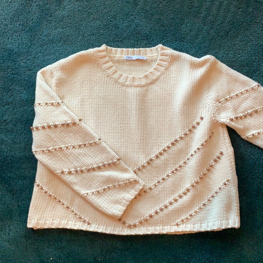 Tan beaded sweater